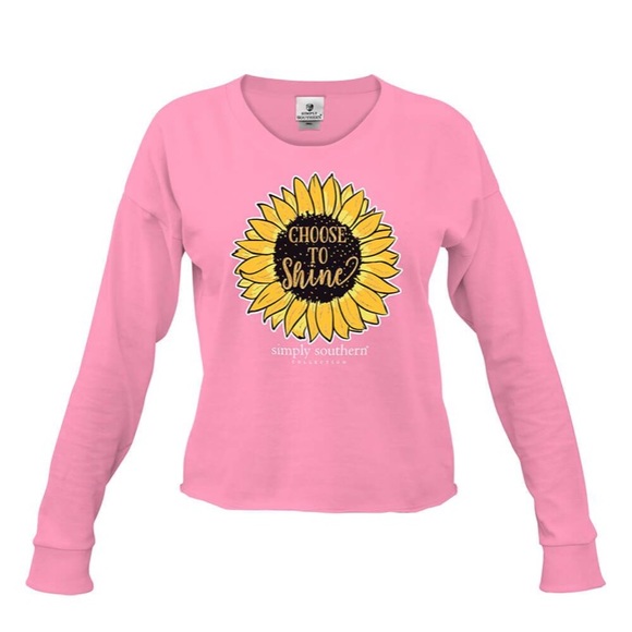 Simply Southern Shine Cropped Long Sleeve Flamingo - Picture 1 of 4
